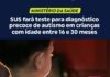 SUS FARÁ TESTE PARA DIAGNÓSTICO PRECOCE DE AUTISMO AOS 16 MESES